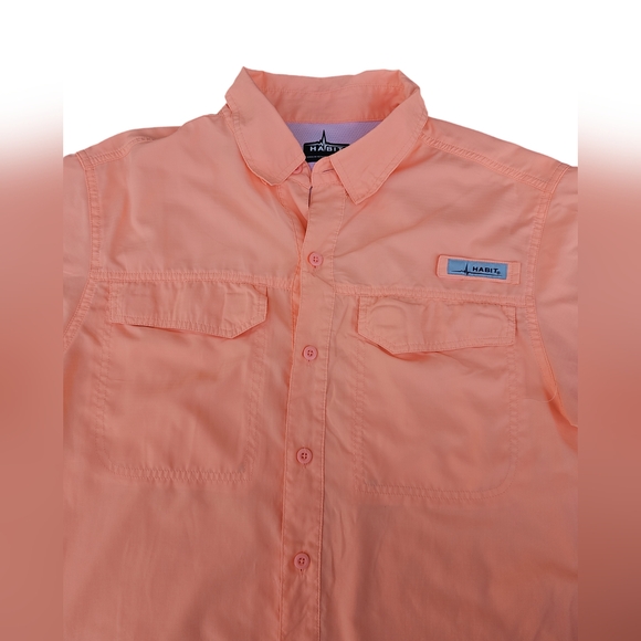 Habit Men's Fishing Short Sleeve Button-up Shirt Lot w/ 40+ Solar Factor Sz M - Picture 3 of 11